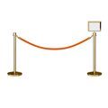 Montour Line Stanchion Post & Rope Kit Pol.Brass, 2CrownTop 1Gold Rope 8.5x11H Sign C-Kit-1-PB-CN-1-Tapped-1-8511-H-1-PVR-GD-PB